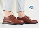 C102 حذاء اكسفورد جلد طبيعي برباط وطرف دائري مزين بخياطة امامية للرجال - OGAT